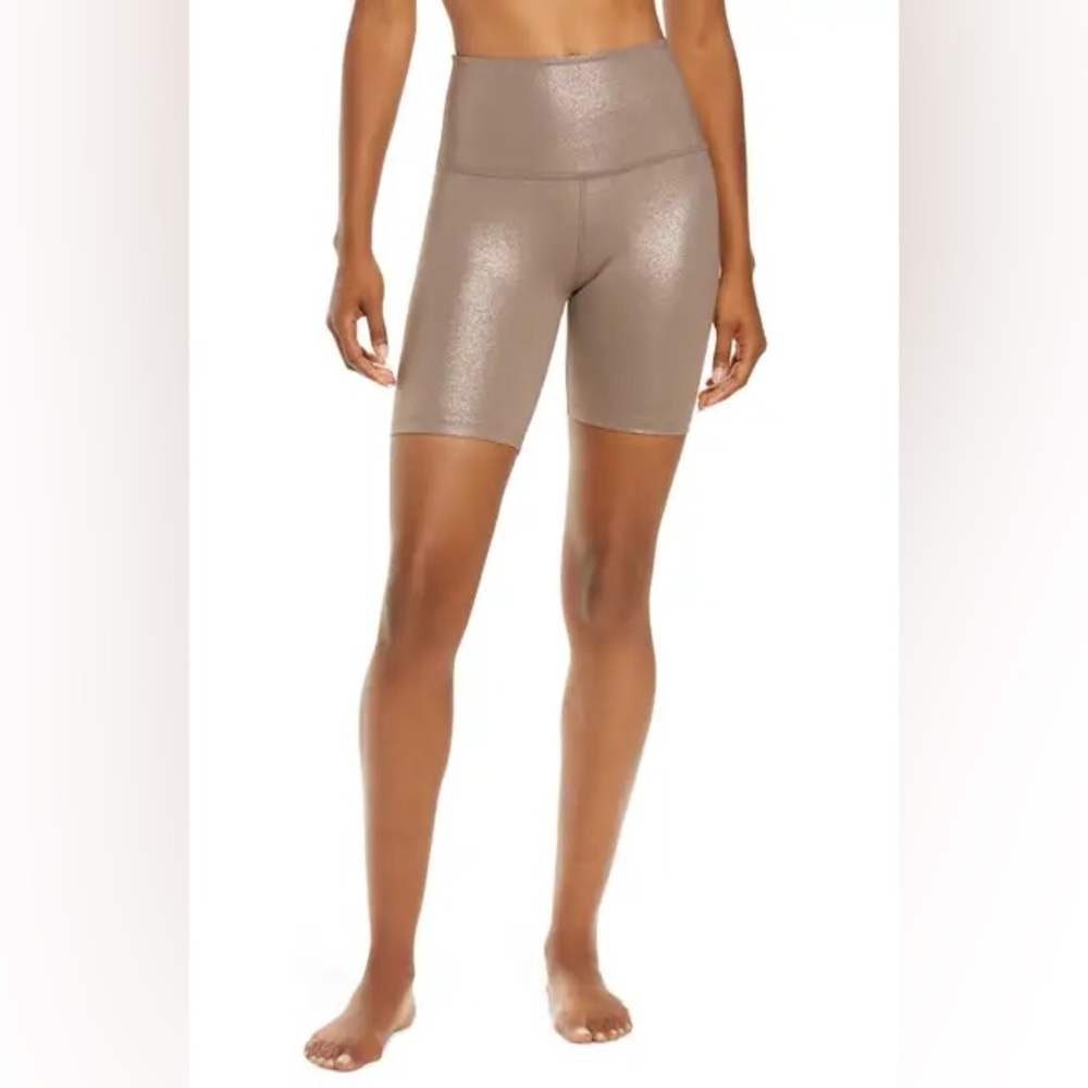 Beyond Yoga Shimmering Tan Bike Shorts